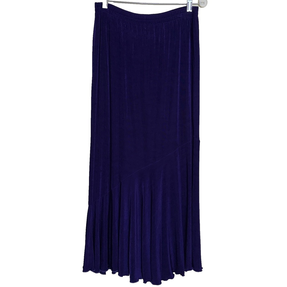 A Touch of Class Vintage Slinky Pleated  Skirt Purple S/M Made in USA Whimsigoth